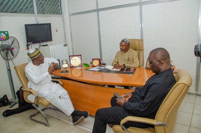 Founder and Executive Director, Institute of Public Communication, Dr. Suleiman A. Suleiman while making his remarks during a courtesy visit to the President Dr. Ike Neliaku and Vice President, Prof. Emmanuel DanDaura, Nigeria Institute of Public Relations (NIPR)